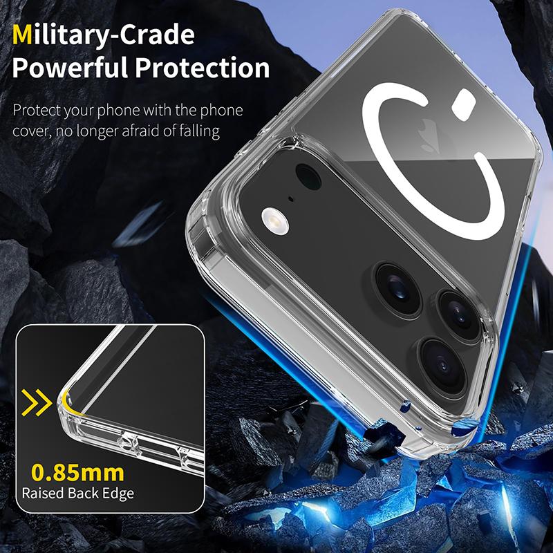Transparent Soft Phone Case For iPhone 17 Pro Max Air 13 12 Mini 14 15 Plus 11 16 Pro For Magsafe Wireless Charge Magnetic Cover