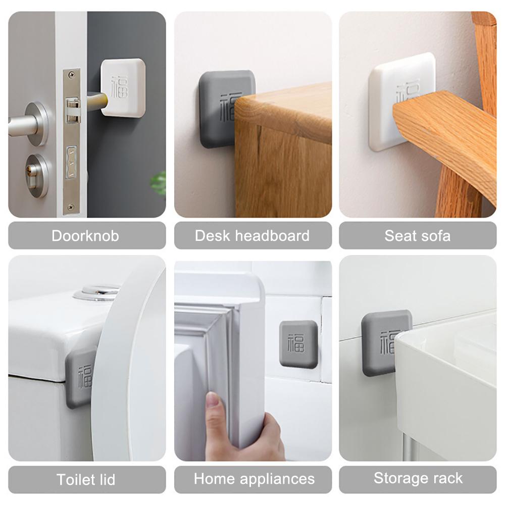 1 Pc Silicone Door Stopper Handle Bumpers Self Adhesive Mute Anti-Shock Protection Pad Square Wall Protector
