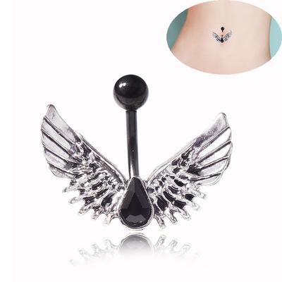Fashion Belly Button Ring Navel Piercing Jewelry Wing Shape Stainless Alloy Jewelry Body Piercing For Women