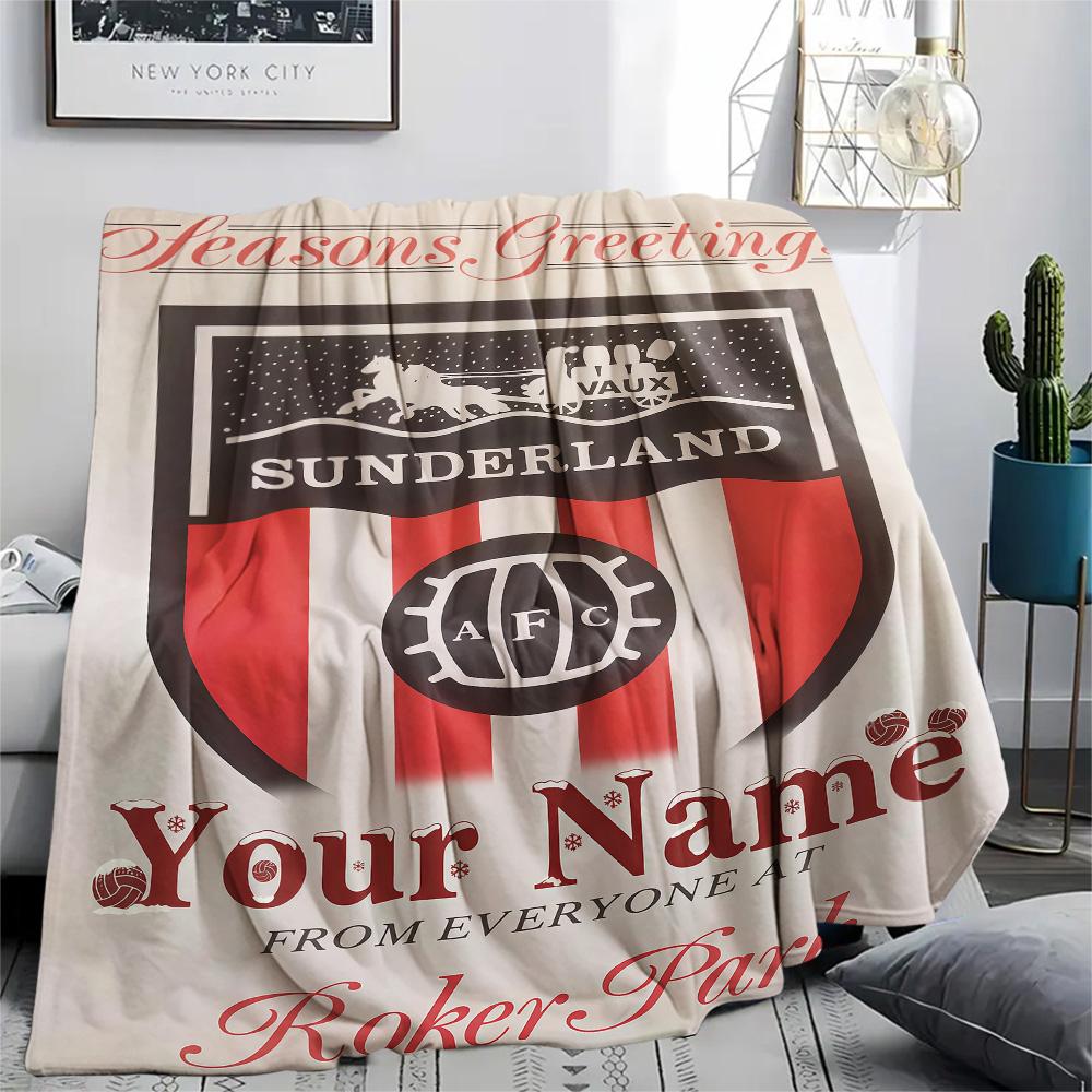 1 STUKS Sunderland Association Football Club Gepersonaliseerd Patroon Flanellen Deken Geschikt Voor Alle Seizoenen voor Huisdecoratie Warmte en Comfort Cadeaus Vakantie