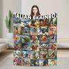 Italian Brainrot Meme Funny  Plush Blanket for Kids Flannel Throw on Couch Bed Soft Warm Design Quality Bedspread Gift