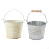 Shabby Galvanised Metal Plants Bucket Flower Vase Pot