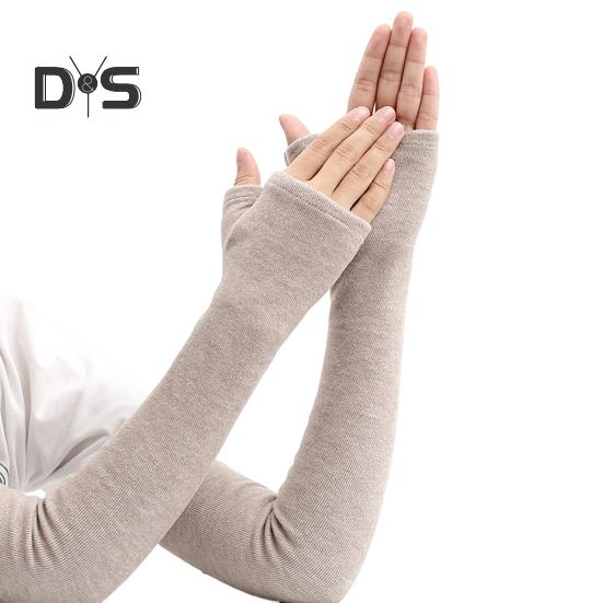 

1 пара перчаток осень-зима без пальцев трикотажные высокоэластичные нескользящие нарукавники однотонные цветные нарукавники сохраняют тепло ветрозащитные велосипедные нарукавники