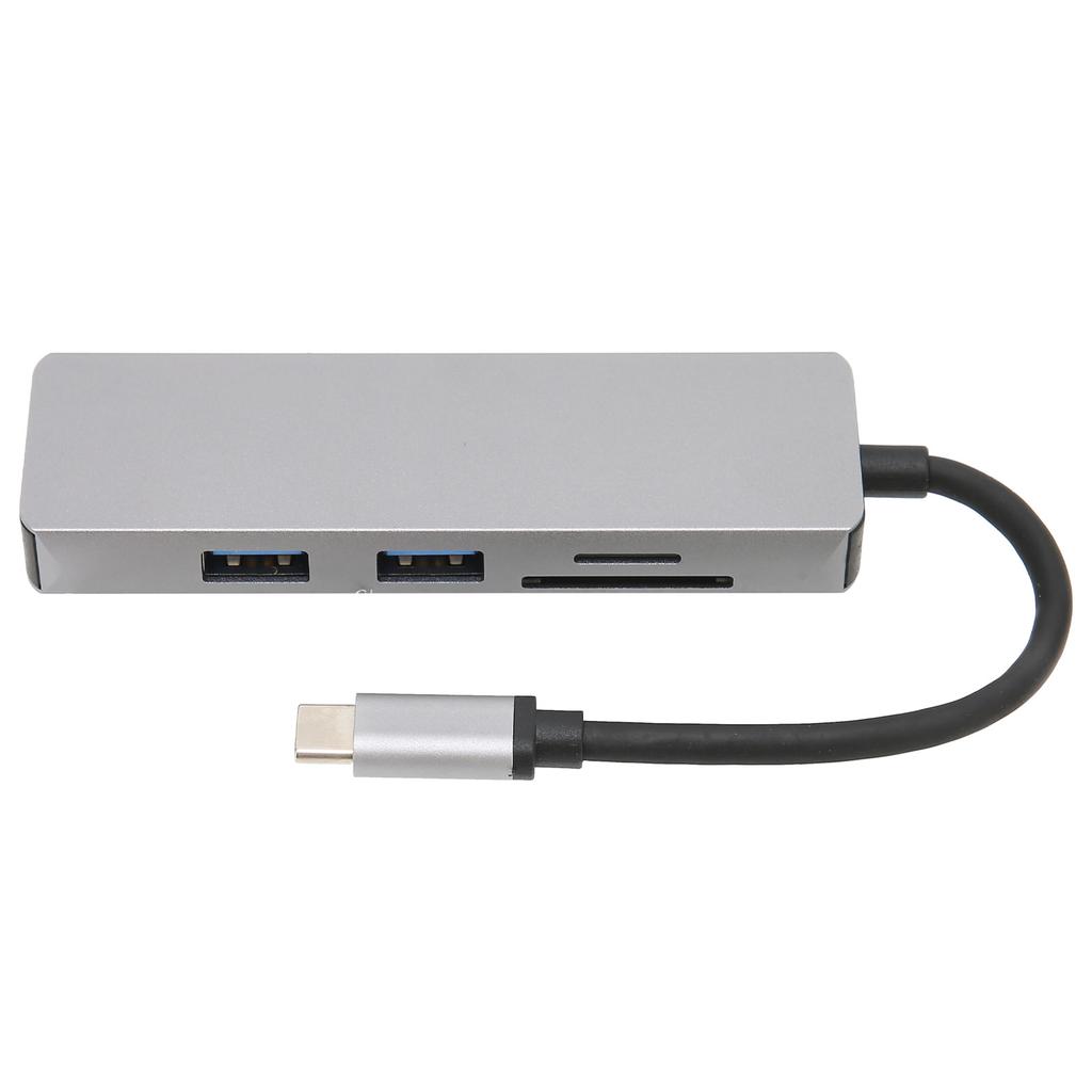 USB C Splitter Silber Sofortige Erweiterung 5 Gbit/s Geschwindigkeit 4K Videoausgabe Speicherkartenunterstützung Metallmaterial 5 in 1 Hub