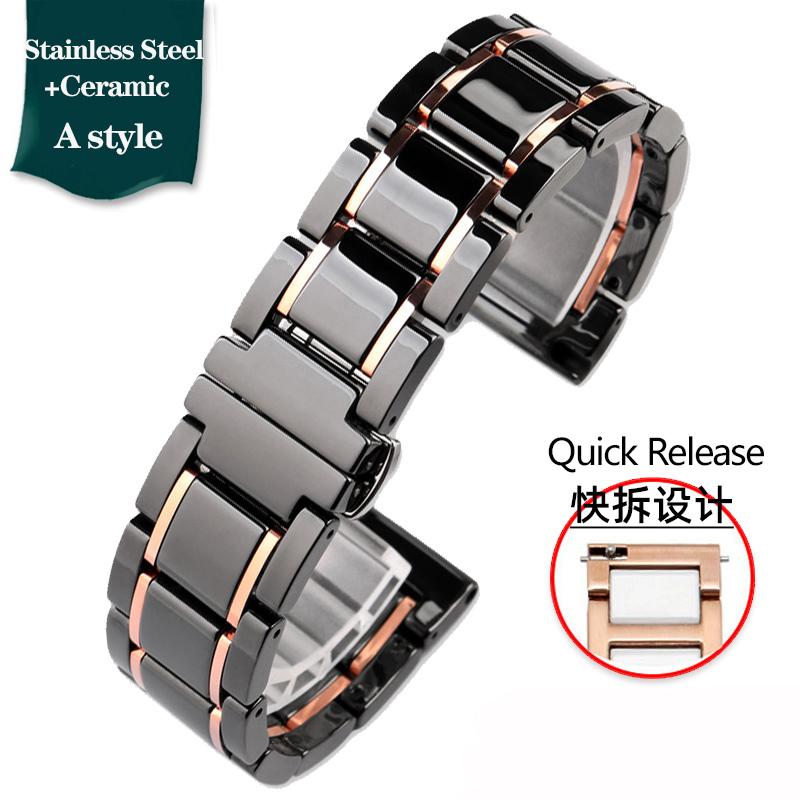 23mm Ceramic Stainless Steel Strap Watchband For Casio PROTREK Series PRW-30 PRW-50 PRW-60 PRW-70YT Waterproof Sport  Watch Band