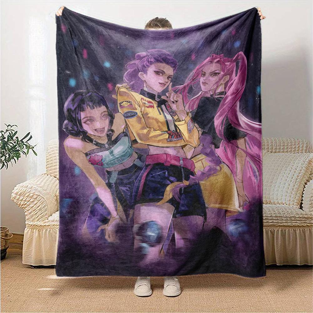 1pc KPop Demon Hunters9 Blanket, Gift, for Men and Women, Soft Blanket, Good for Sofa Bed Couch Travel, Lightweight Flannel Blanket