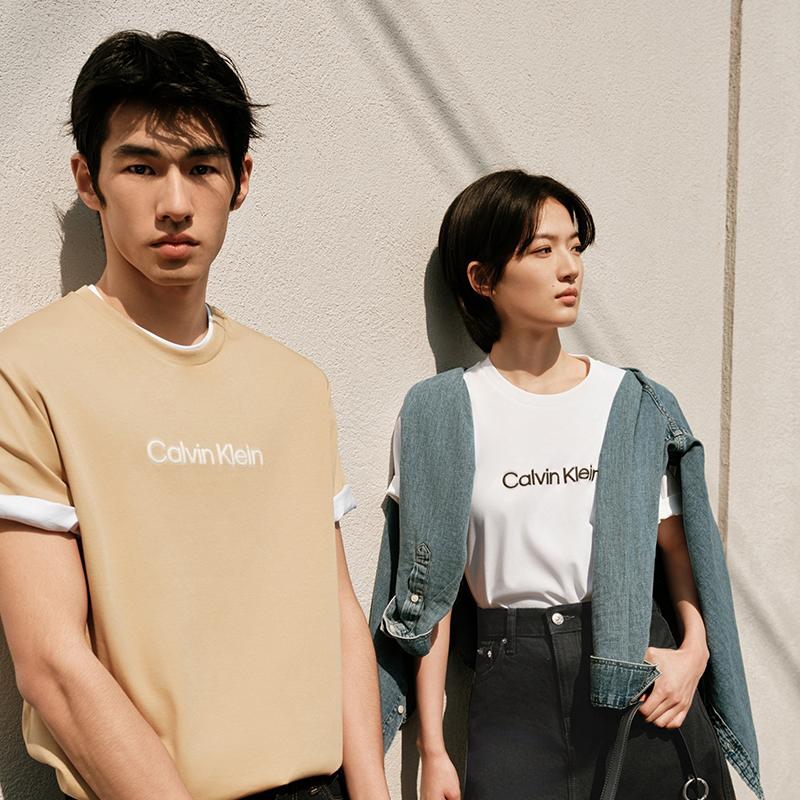 Calvin Klein T-Shirts Men's Crew Neck Moderate 4RAB807