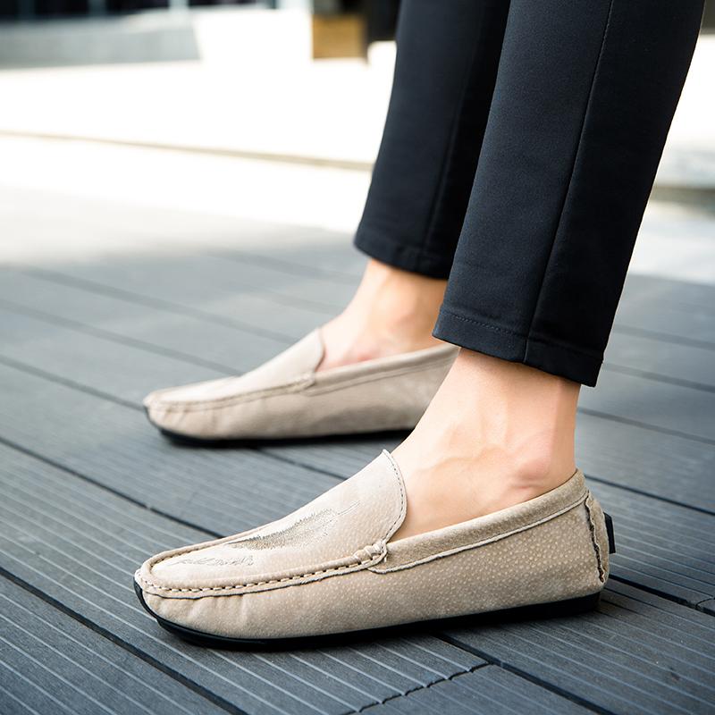 Cow Suede Leather Penny Loafers Men Casual Shoes Man Moccasins 2025 Designer Mens Driving Shoes Fashion Boat Slip On Flats