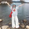 MJ STYLE Women's 2026 Summer Loose Fit Pure Cotton Short Sleeve Tee
