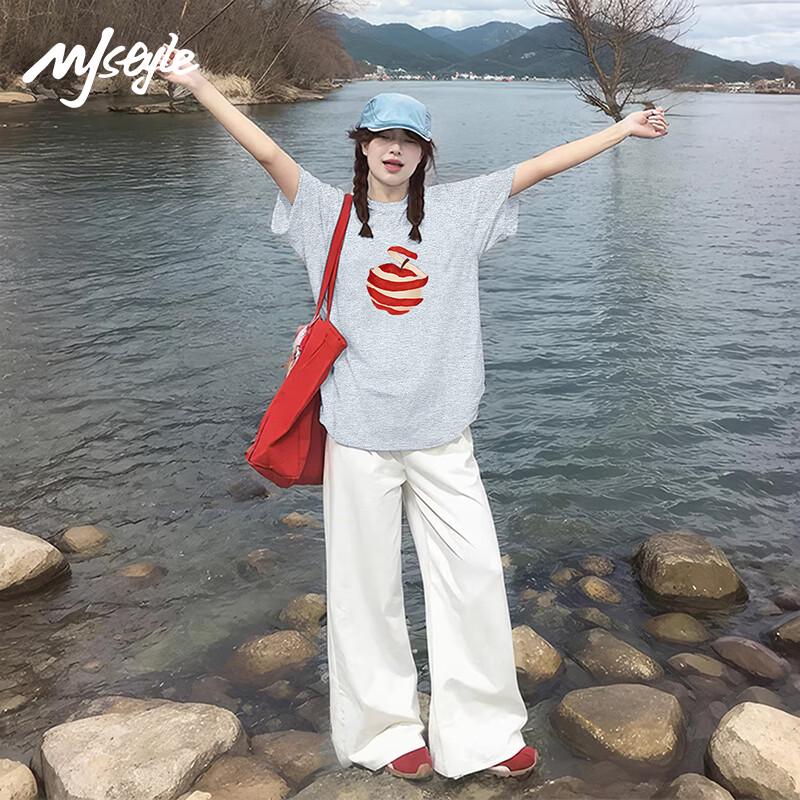MJ STYLE Women's 2026 Summer Loose Fit Pure Cotton Short Sleeve Tee