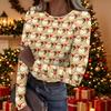 Women's Casual Christmas Print Long Sleeve Top for Holiday Party and Everyday Wear