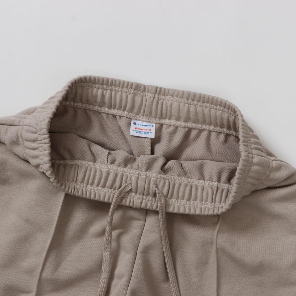 Champion TECH TERRY SWEATPANTS Stretch Cotton Bottoms with USA Sand Beige Women's WEAVE(R) CW-BS201, Quick-Drying Logo,