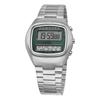 Unisex Retro Digital Wristwatch Dual-Display Stainless Steel Strap Men's Wristwatch with Backlight Calendar Date Month Year Day
