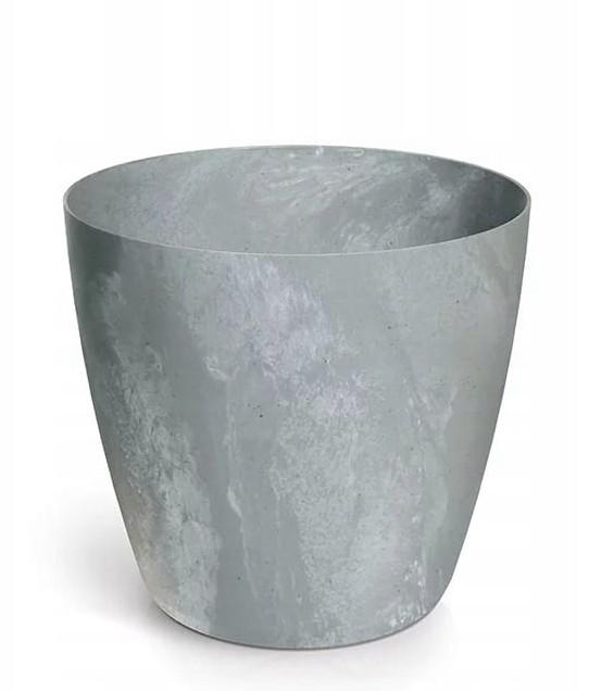 Round Concrete Effect Plastic Flower Pot Cover