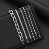 6pcs Vintage Pearl Snake Chain Bracelet Set For Women Fashion Chunky Flat Round Design Twisted Chain Bracelet Daily Wear Jewelry