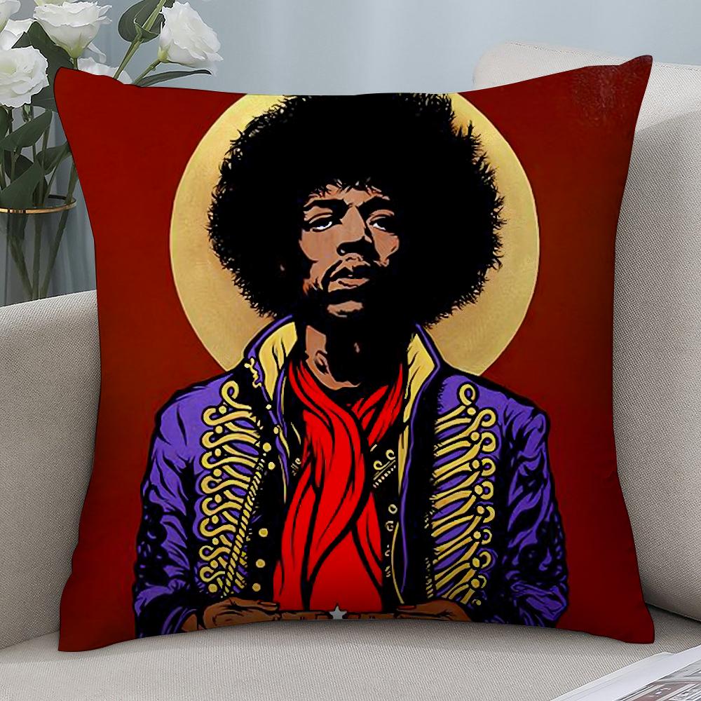 SingerJ-Jimi H-Hendrix Pillow Case Short Plush Sofa Decorative Gift Home Double-sided Printing Cushion