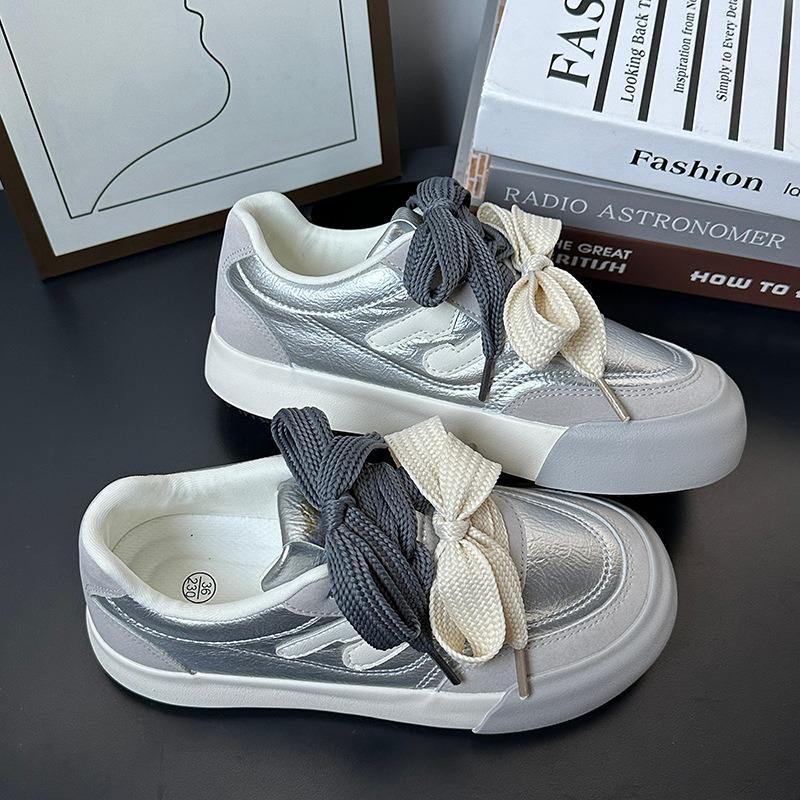 6 pairs of shoelaces and bows casual board shoes for women's spring new versatile sports comfortable soft soles