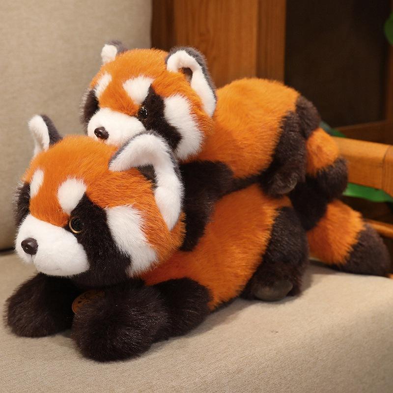 Realistic Lying / Sitting Red Panda Plush Dolls Stuffed Toys Lifelike Raccoon Fox Pillows Animals Toys Birthday Christmas Gift