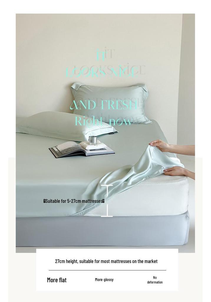 Tencel 360° Elastic Band Cooling Bed Cover for 1.5/1.8m Mattress - Silky Summer Comfort