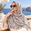 Breathable Chiffon Hijab Scarf Long Length Bronzing Shawl New Leopard Print Scarf  For Women