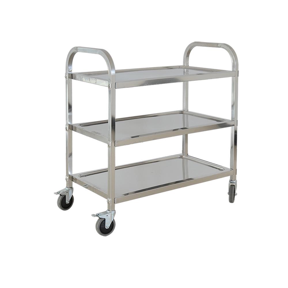 Three-Tier Stainless Steel Meal Cart for Restaurant and Hotel Use