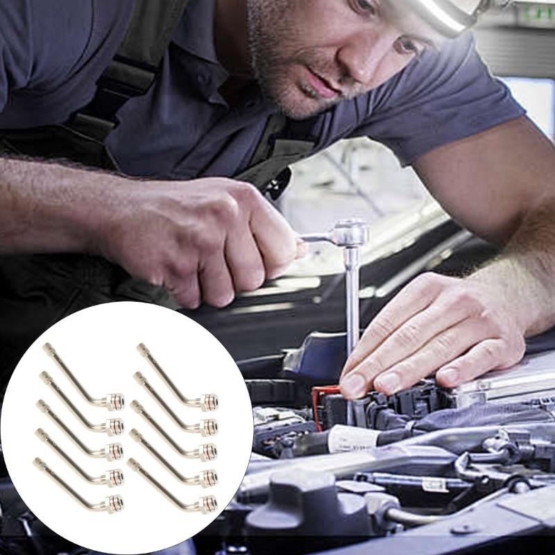 10Pcs Copper Truck Tire Valves Stems 120 Degree Suitable for 22.5" 24.5" Wheels OE TR545D Replacement Rustproof