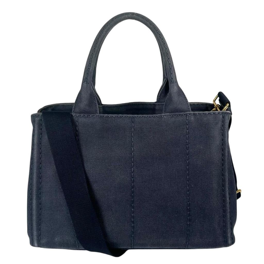 PRADA canvas Canapa Tote Bag denim blue Women Used