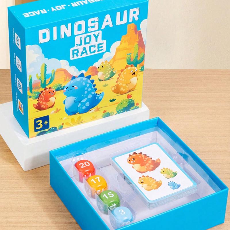 Dinosaur Card Game for Kids Fun Educational Battle Game for 2 Players, Family Board Game Dinosaur Fun Race
