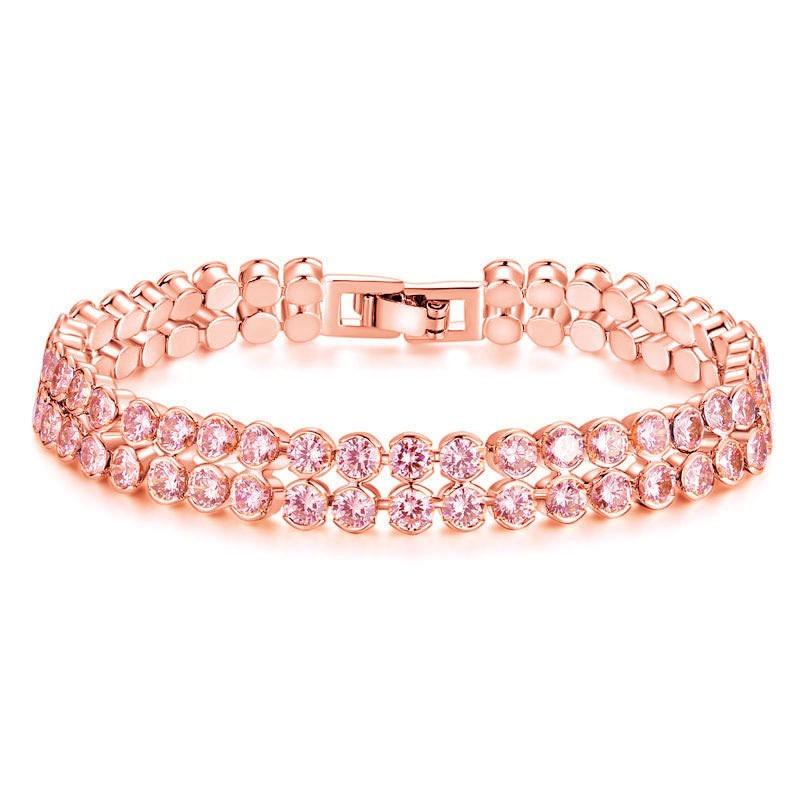 Meier Double row zircon bracelet, premium zircon drop bracelet