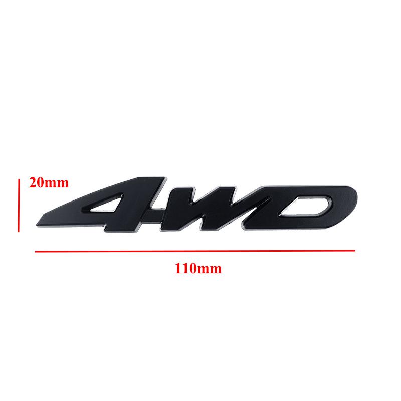3D Metal Chrome Black Numbers Letters Logo 4wd Emblem Car Fender Badge Trunk Decal 4WD Sticker Accessories