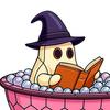 Halloween Ghost Bubble Bath Lamp Spooky Reading Book Cartoon Ghost Decorative Lamp Home Office Desktop Decoration