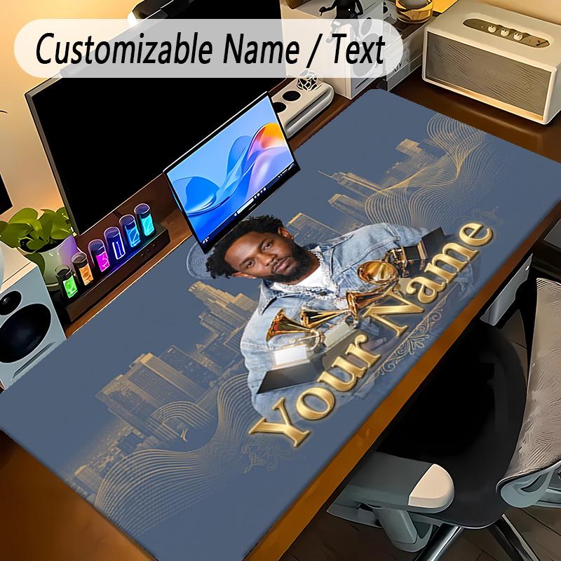 Large Mouse PadKendrick Lamar Custom Name Text Personalized Desk Mat Non Slip Gaming Pad