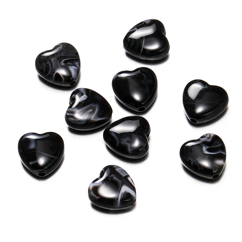 20pcs 14mm Heart Shape Sweet Acrylic Texture Plastic Loose Beads Jewelry Making DIY Crafts Findings Accessories Material