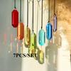 7PC Colorful Crystal Sun Catcher Ornament-Glass Wind Chime for Garden Decor Holiday Gift Elegant Outdoor Hanging Decorations