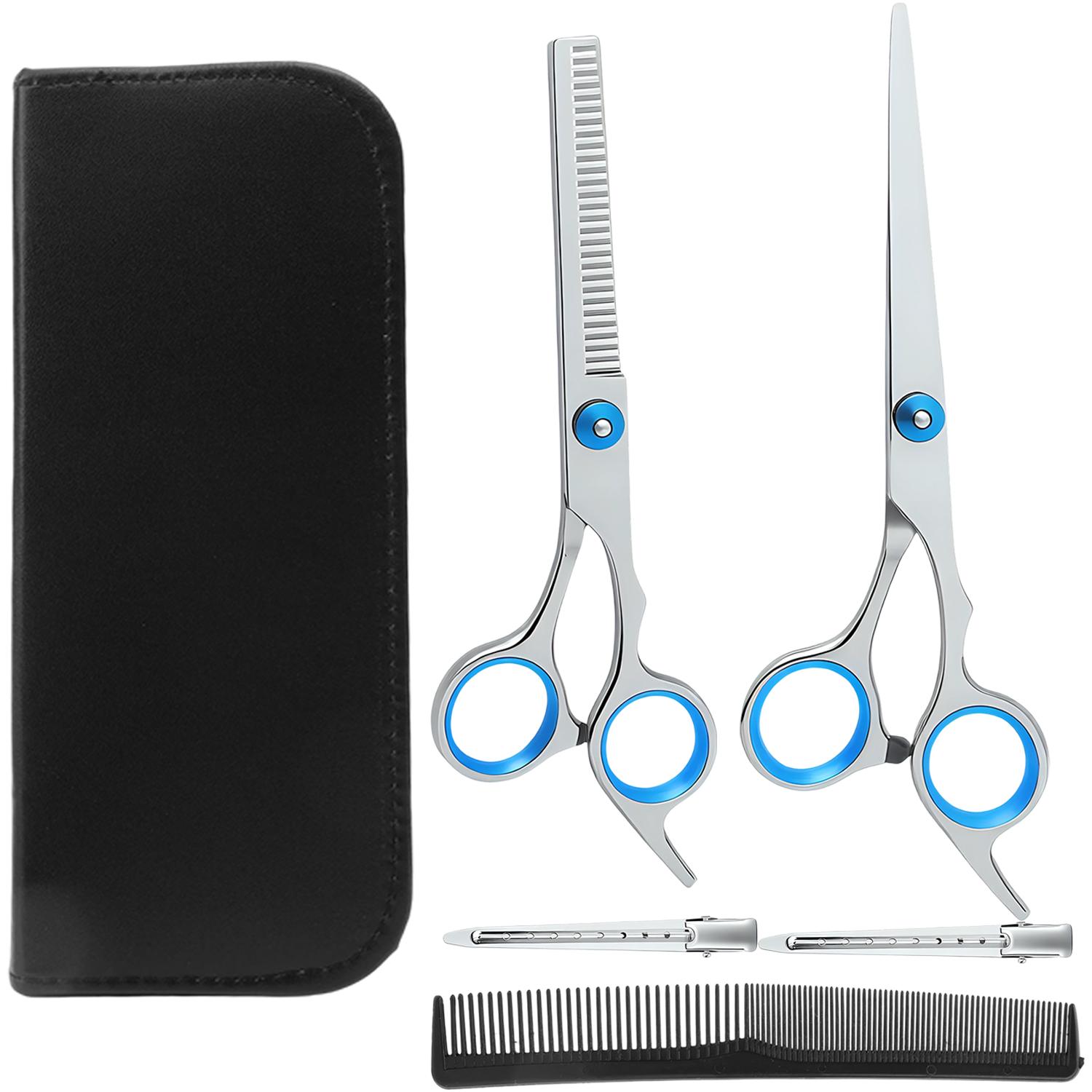 

6/7pcs Professional Hair Cutting Scissors with Pins Comb Hairdressing Texturizing Home Salon Barber Shear Hair Cutting Tools
