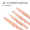 Professional Rose Gold Stainless Steel Slant Tip Tweezer Eyebrow Hair Remover Makeup Tool 4pcs