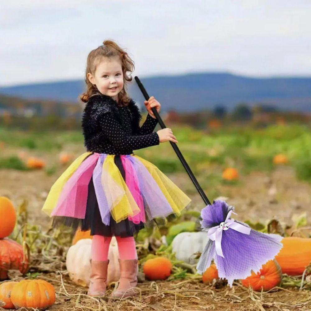 Simulation Witch Broomstick Plastic Magic Witch Broom Halloween Witch Broom Halloween