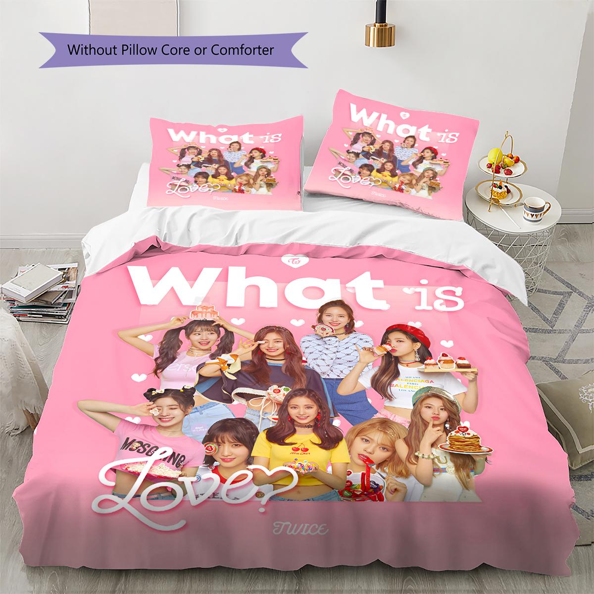 

Twice Pattern Bedding,Quilt Set Quilt Cover Pillowcase Home Birthday Gift (1 * duvet cover + 2 * pillowcase, without core) 135x200cm