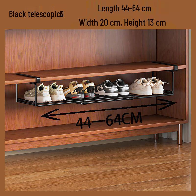 Retractable Layered Shoe Rack - Household Folding Storage for Hallway