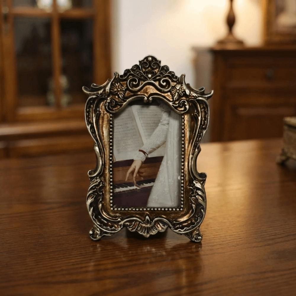 Carved Flower Design French Baroque Photo Frame Rectangular Oil Picture Frame Bedroom
