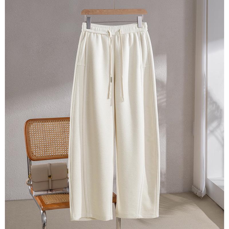 2025 Puyuan Autumn/Winter Silk Cashmere Women's Wide-Leg Pants with Double Pockets