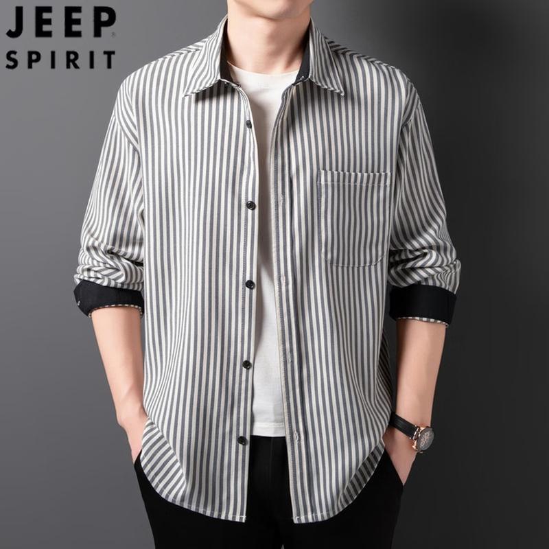 

Мужская полосатая рубашка JEEP SPIRIT с длинным рукавом в стиле business casual XL
