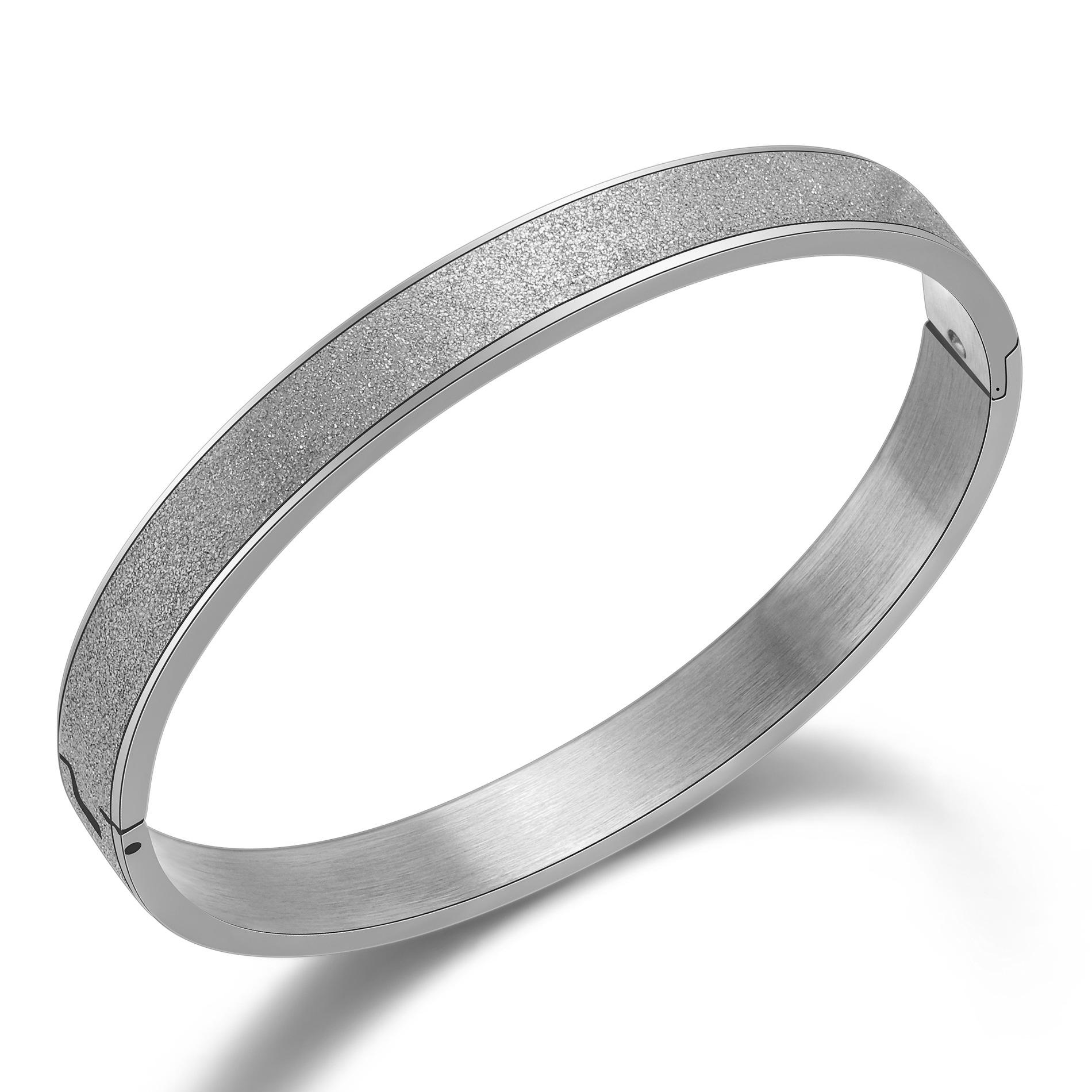 

Модный браслет из матовой титановой стали женский браслет с пряжкой из розового золота серебряный