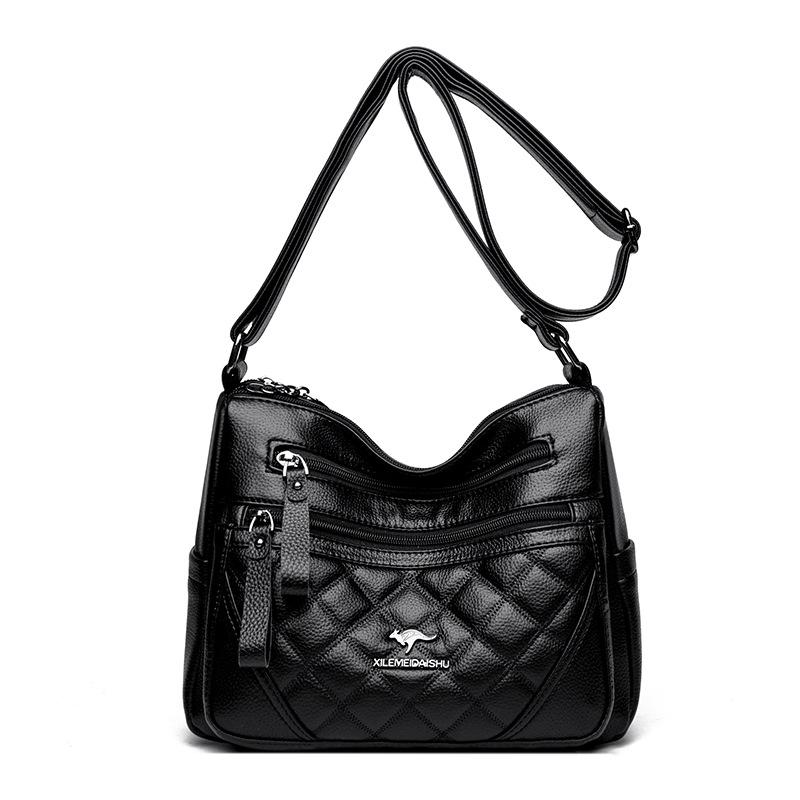 Crossbody Bag - Autumn/Winter Fashion Multi-layered Shoulder Bag - Soft Leather - Maternal Bag for Middle-aged Women