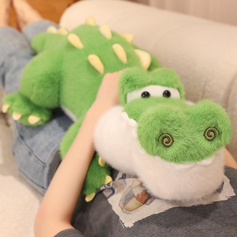 Prone Green Crocodile Animals Plush Toys Simulation Kawaii Cartoon Soft Dolls Throw Pillow Birthday Valentine's Day Gifts