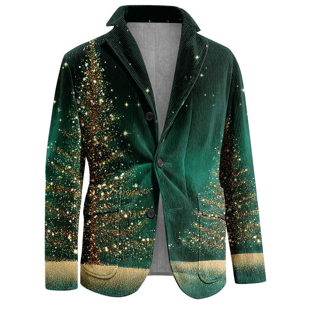 Pánské ošklivé vánoční manšestrové teplé kapsové sako kardigan pánský ležérní oblek