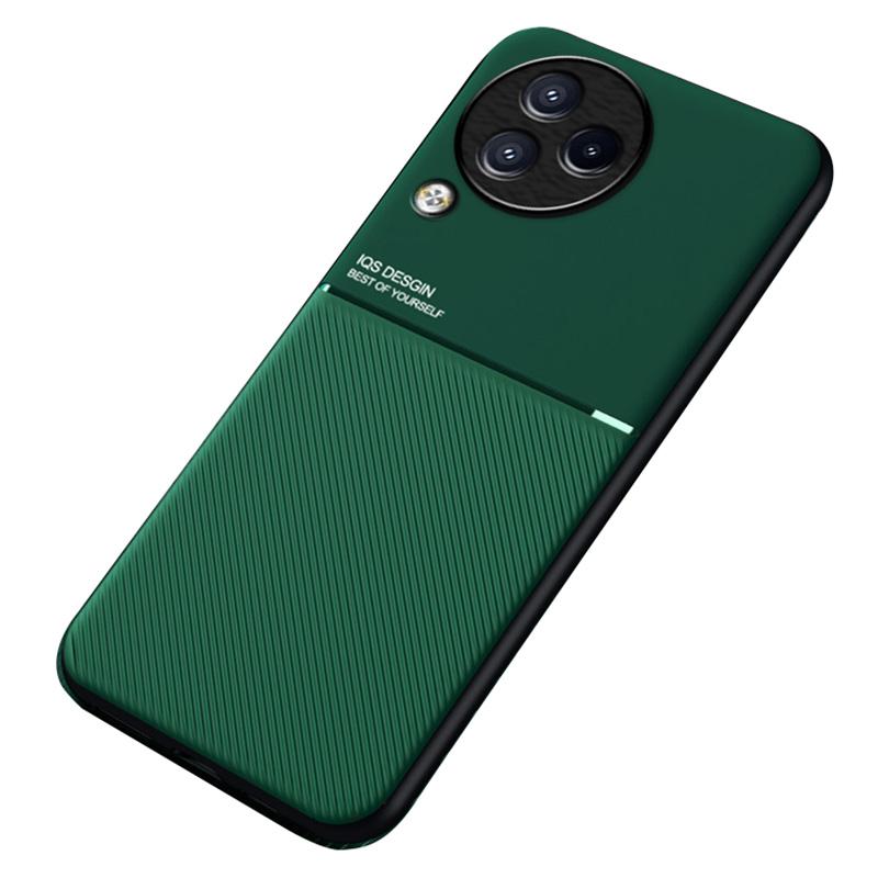 Lines Imprinted Phone Cover for Xiaomi Civi 3 5G,Leather+TPU Case with Built-in Magnetic Holder Metal Sheet