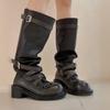 Reba thick heel French retro western cowboy boots women's boots autumn new tall knight boots