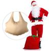 Polyester Santa Costume Khaki Color Zipper Santa Costume New Fake Padded Belly Santa Suit