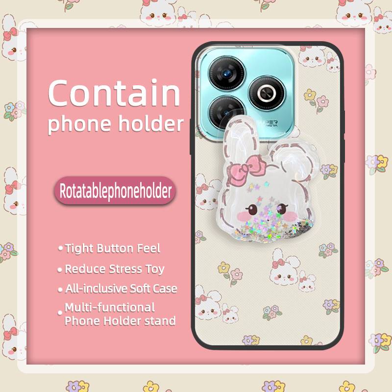 Husă Telefon TPU Design Modă Pentru ZTE Blade A75 4G/Z2359 Anti-șoc Durabil Silicon Suport Cartoon Sclipici Anti-praf